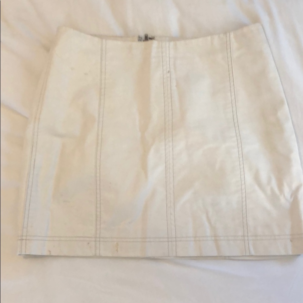White Leather Skirt